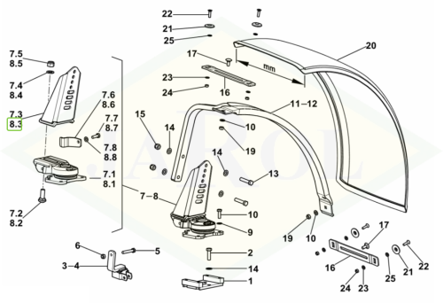 0.015.3235.2/10 Wspornik prawy 0.015.3235.2/10