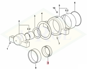 Pierścień uszczelniający mostu przedniego - wpornik przedni 67x11 - 2.1535.028.0
