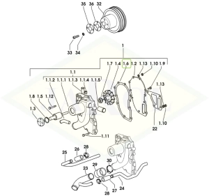 Uszczelka pompy wody – układ chłodzenia (uszczelnienie między pompą cieczy a blokiem). 0.007.0600.0/20
