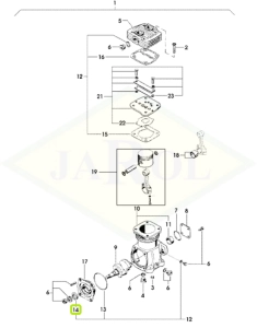 Pierścień uszczelniający komponentów sprężarki 18x40x7 - 01160652