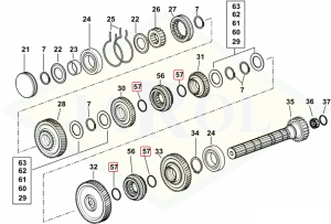 Pierścień uszczelniający układu przeniesienia napędu - 40x1,5 - 2.1422.029.7