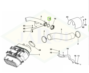 Pierścień uszczelniający regulacji włożenia elektrohydraulicznego/elementów intercoolera - 2.1532.143.0