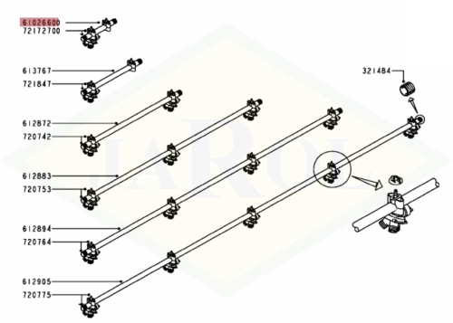 61026600 Przewód cieczowy 1-otwór krótka 61026600